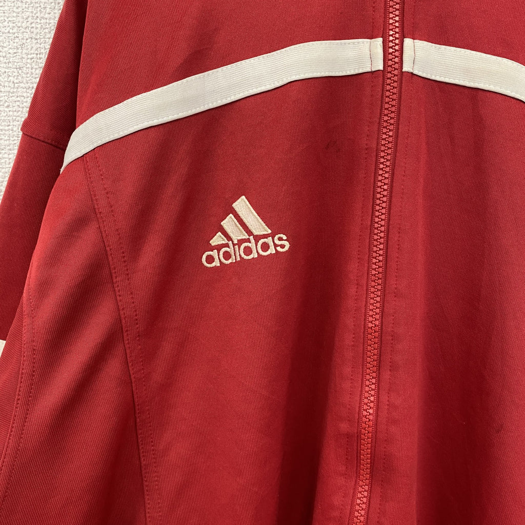 古着 used　90s　adidas　アディダス　長袖トラックジャケット　フルジップジャージ　ヴィンテージ　赤　レッド　Lサイズ