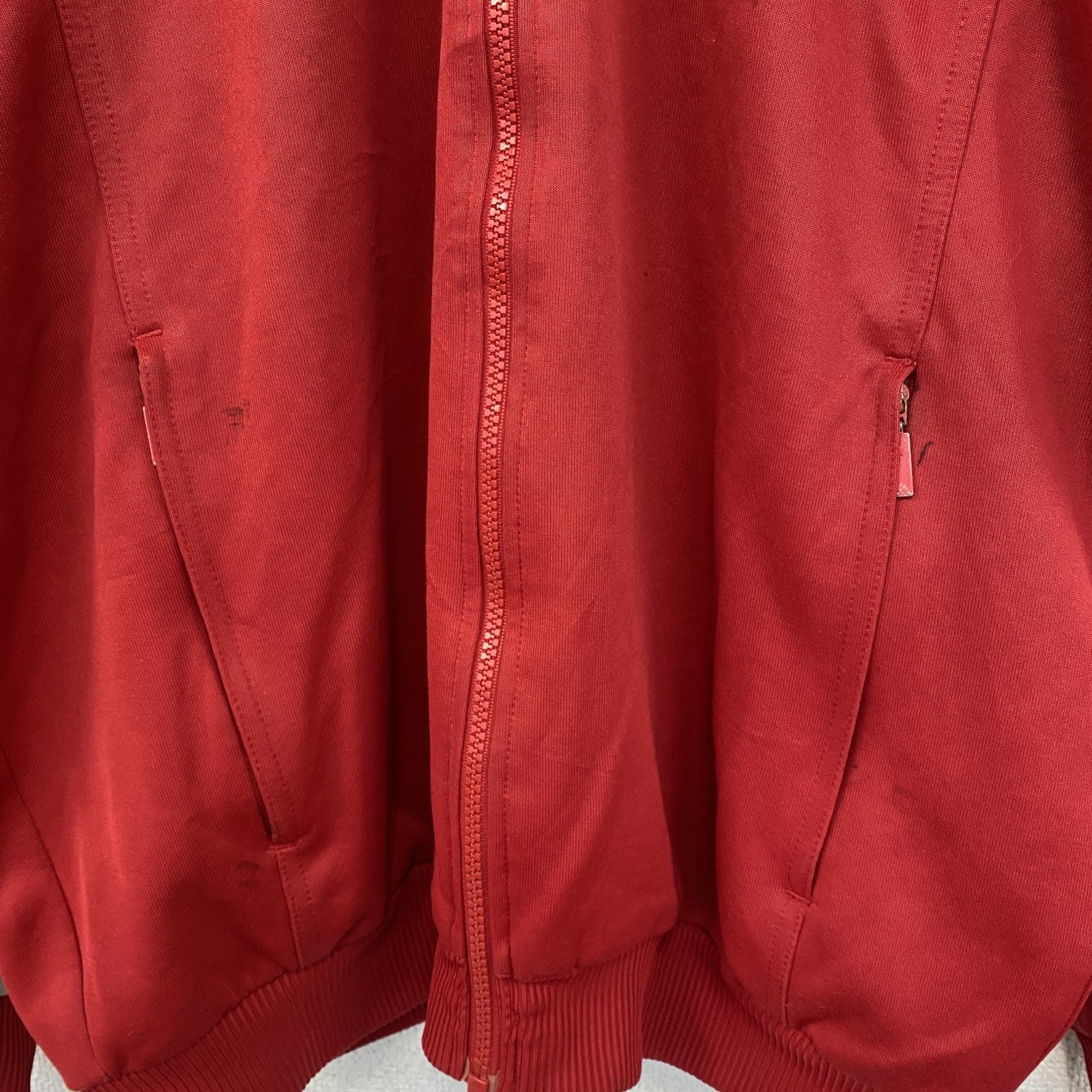 古着 used　90s　adidas　アディダス　長袖トラックジャケット　フルジップジャージ　ヴィンテージ　赤　レッド　Lサイズ