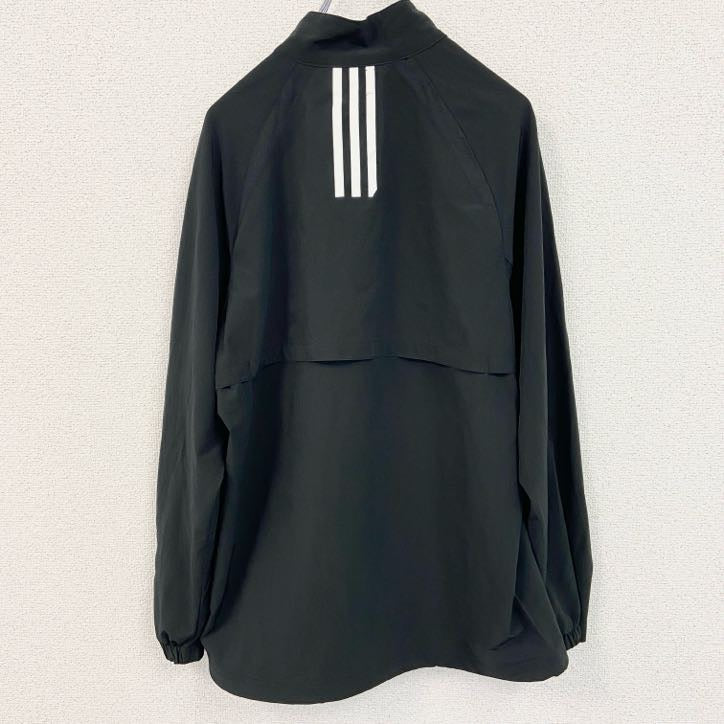 adidas　アディダス　プルオーバージャケット　ハーフジップ　黒　ブラック　Mサイズ