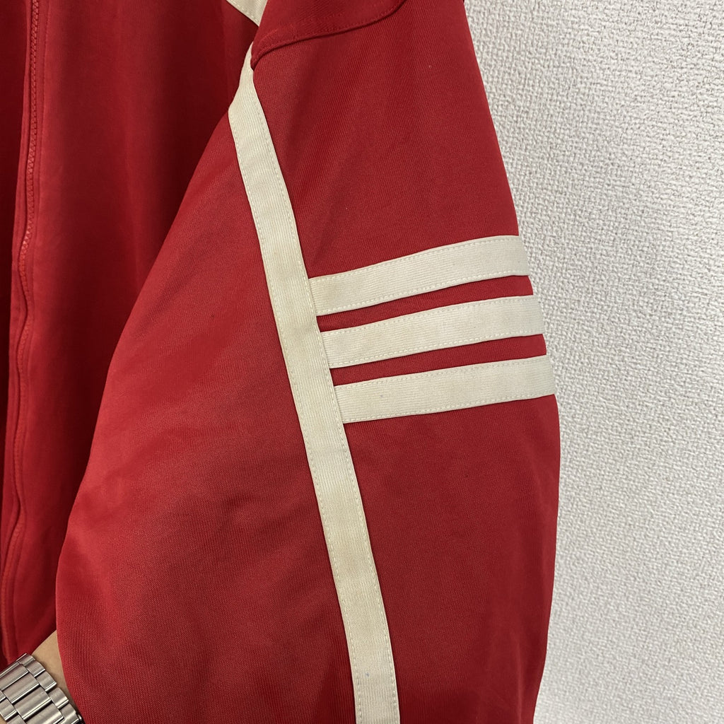 古着 used　90s　adidas　アディダス　長袖トラックジャケット　フルジップジャージ　ヴィンテージ　赤　レッド　Lサイズ