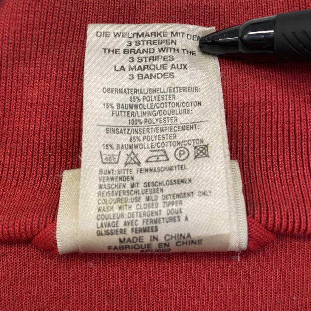 古着 used　90s　adidas　アディダス　長袖トラックジャケット　フルジップジャージ　ヴィンテージ　赤　レッド　Lサイズ