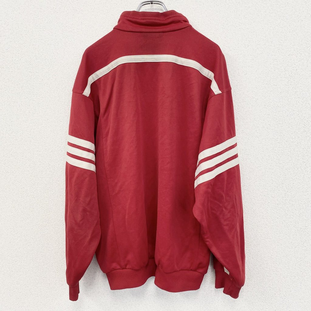 古着 used　90s　adidas　アディダス　長袖トラックジャケット　フルジップジャージ　ヴィンテージ　赤　レッド　Lサイズ