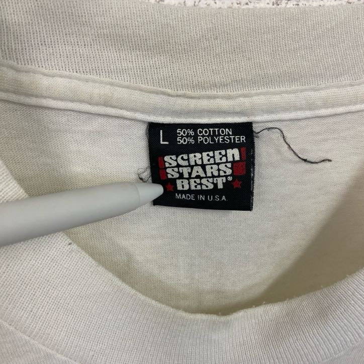 80s　半袖プリントTシャツ　シングルステッチ　レスリング　USA製　白　ホワイト　Lサイズ