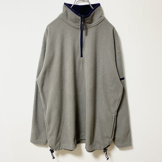 古着 used　FADED GLORY　長袖ハーフジップフリースジャケット　プルオーバー　グレー　ハイネック　Mサイズ