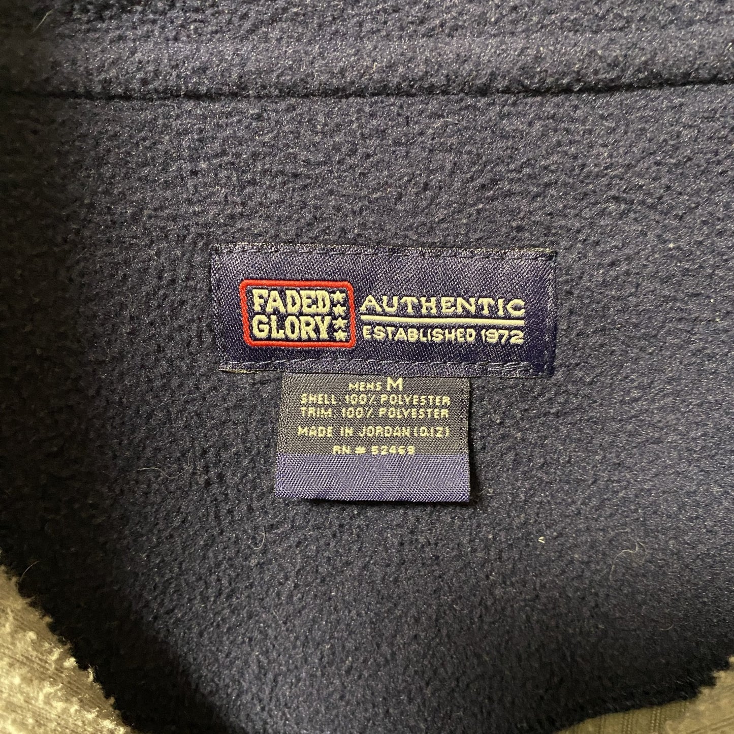 古着 used　FADED GLORY　長袖ハーフジップフリースジャケット　プルオーバー　グレー　ハイネック　Mサイズ