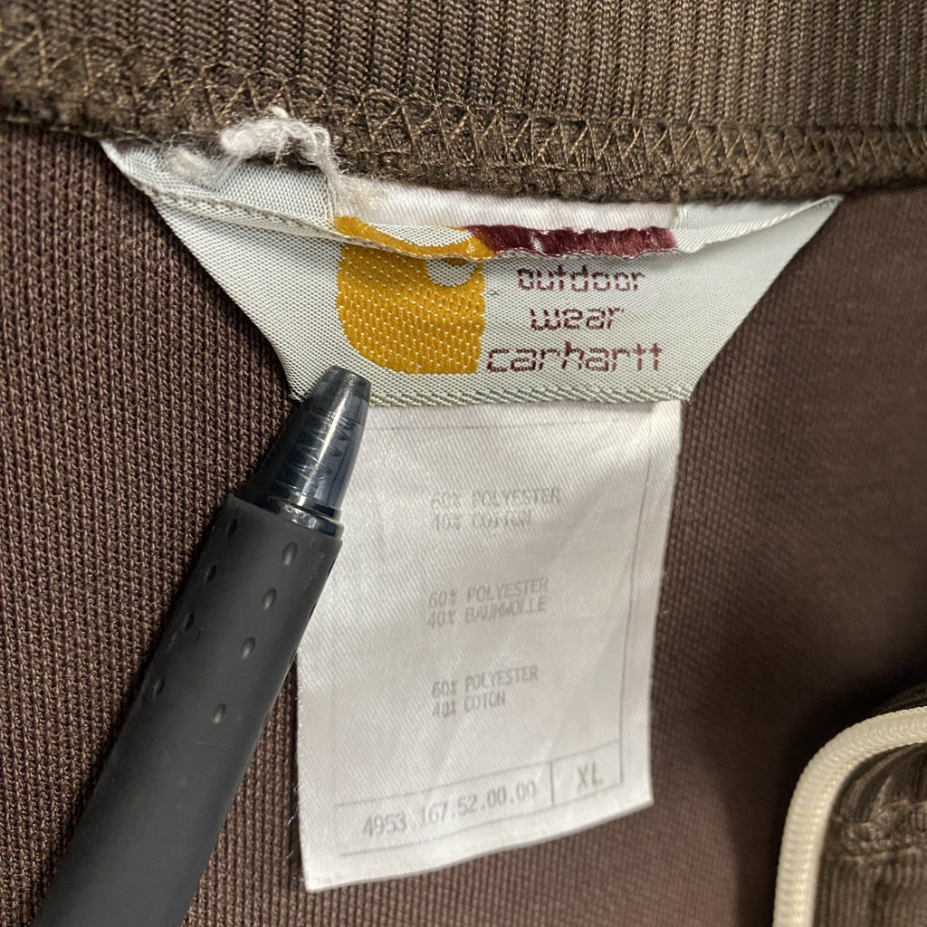 古着 used　Carhartt カーハート　長袖トラックジャケット　フルジップジャージ　茶色　ブラウン　XLサイズ
