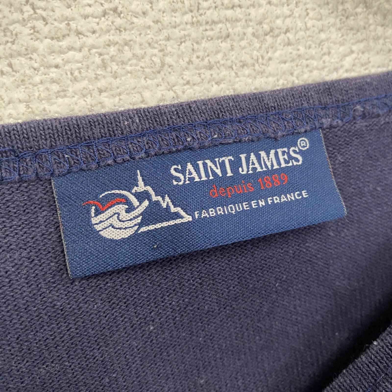 SAINT JAMES　セントジェームス　バスクシャツ　長袖Tシャツ/ロンT　紺　ネイビー　XSサイズ