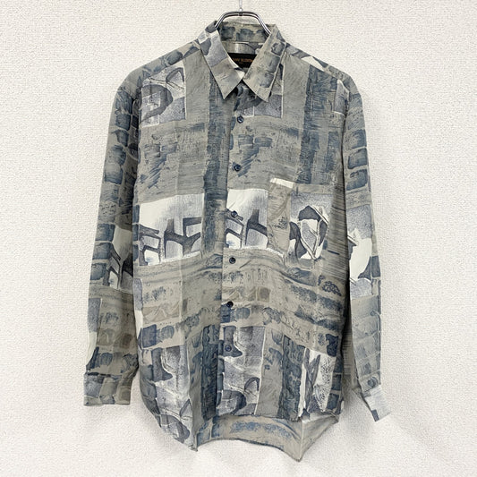 GIANNI VALENTINO　ジャンニヴァレンティノ　長袖シャツ　総柄　グレー　Mサイズ