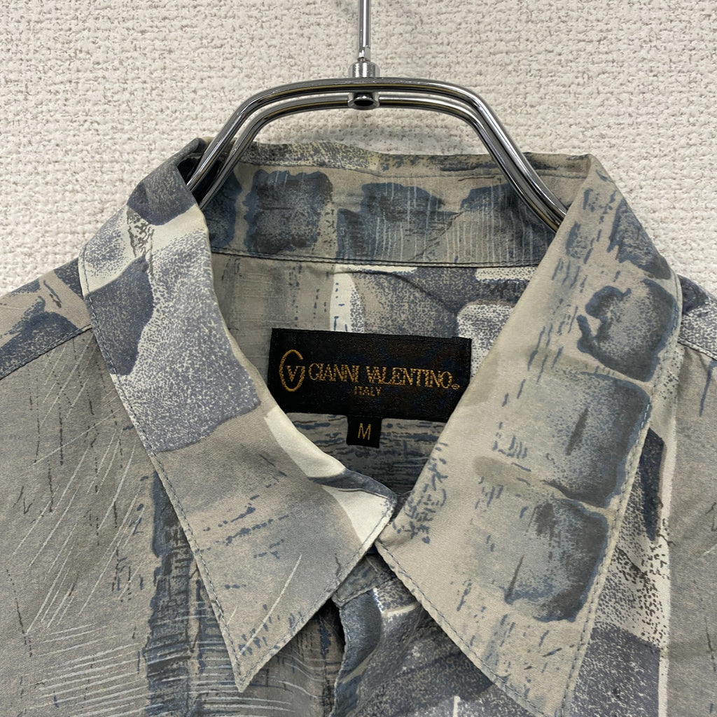 GIANNI VALENTINO　ジャンニヴァレンティノ　長袖シャツ　総柄　グレー　Mサイズ