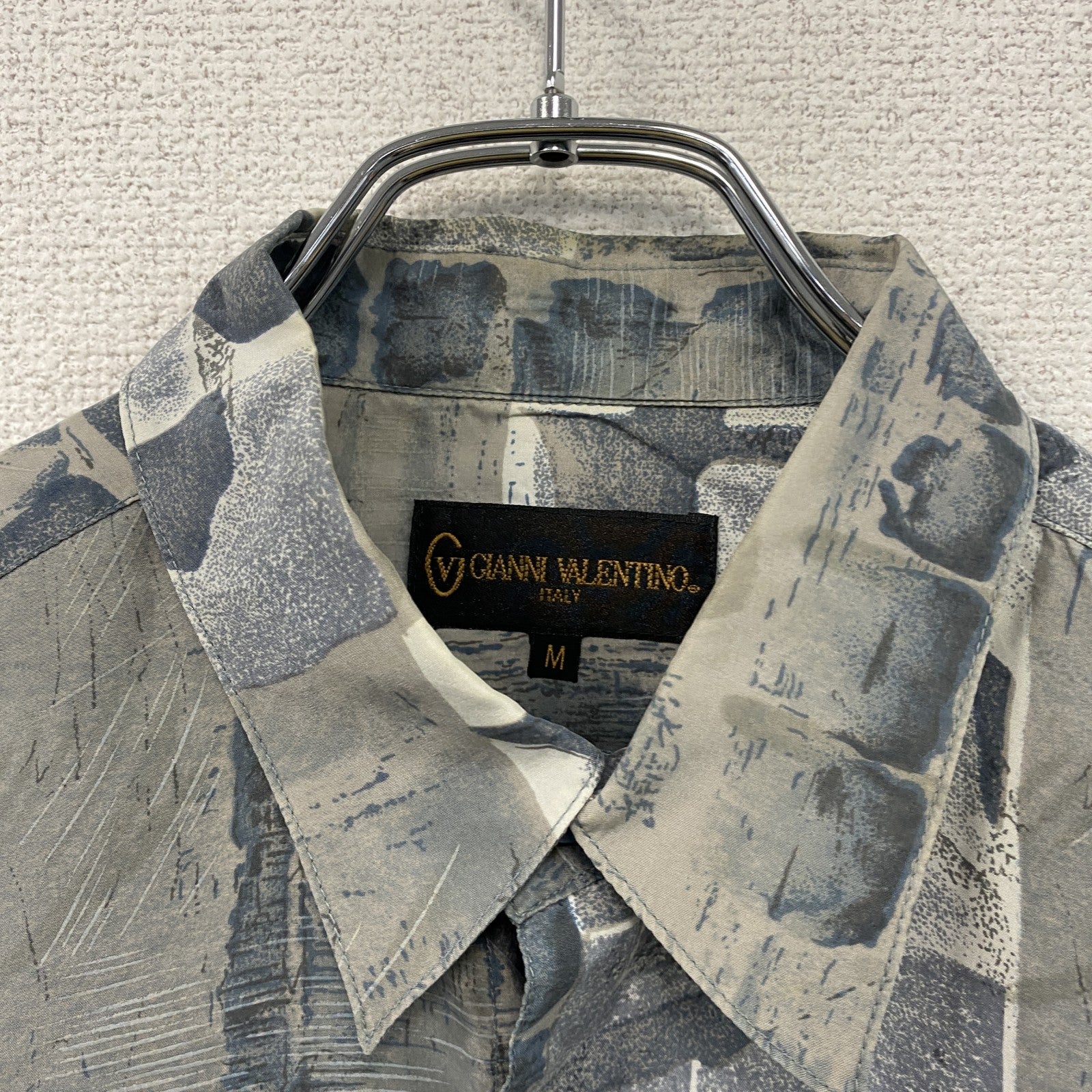 GIANNI VALENTINO　ジャンニヴァレンティノ　長袖シャツ　総柄　グレー　Mサイズ