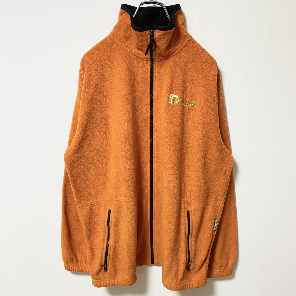 古着 used　COLORADO TIMBERLINE　長袖フリースジャケット　ワンポイント刺繍　ハイネック　オレンジ　Mサイズ