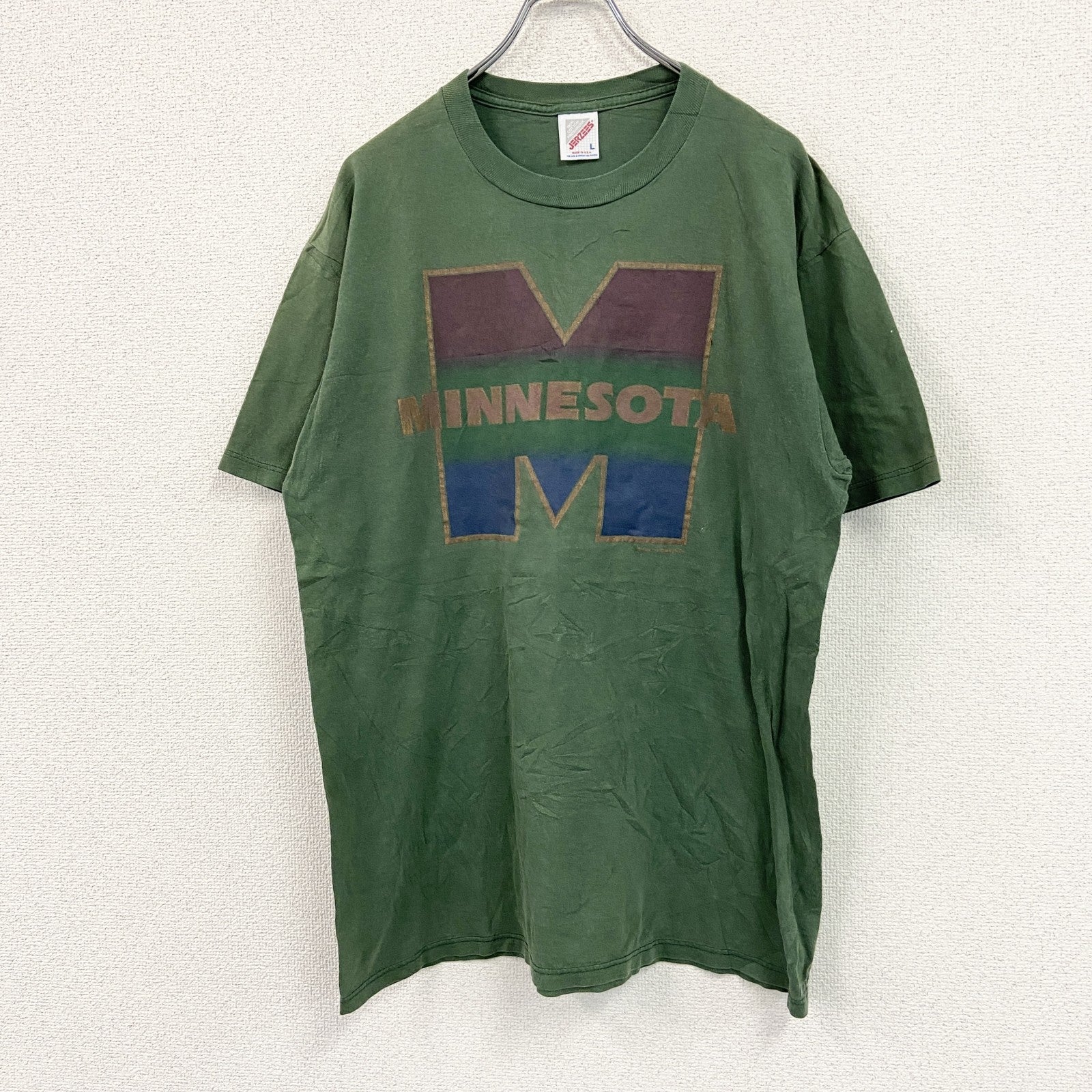 JERZEES　ジャージーズ　半袖プリントTシャツ　緑　グリーン　Lサイズ