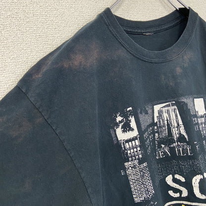 半袖プリントTシャツ　両面プリント　フットボール　黒　ブラック　