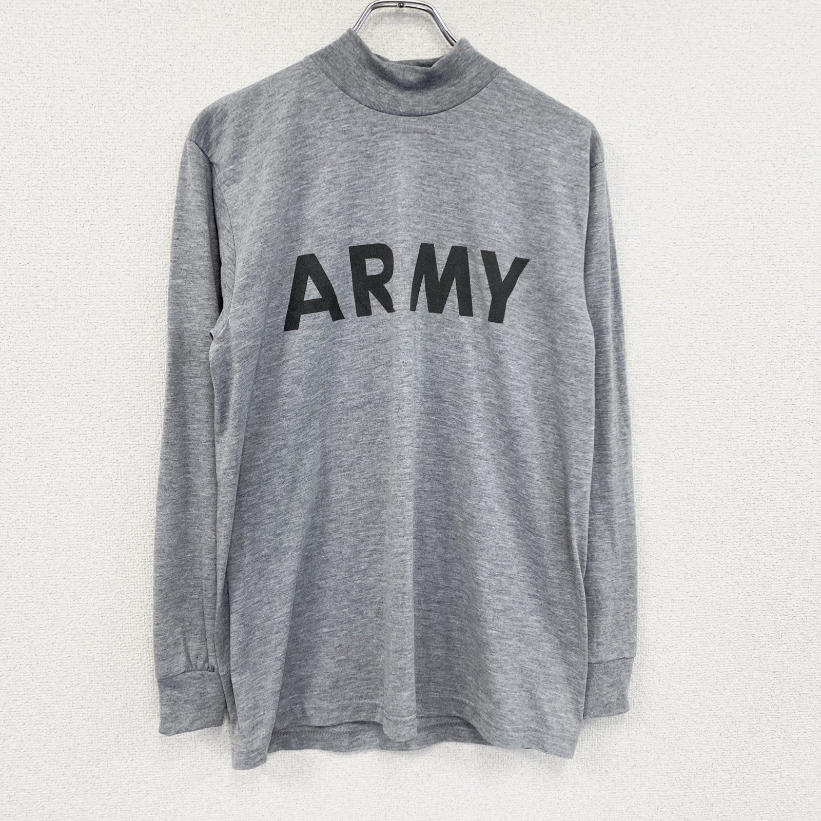 ARMY　アーミー　長袖Tシャツ/ロンT　ミリタリーTシャツ　灰色　グレー　Sサイズ