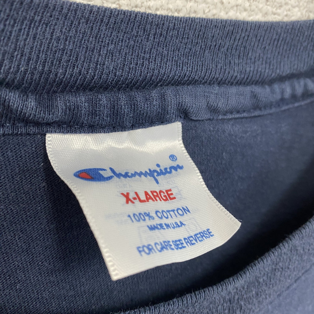 古着 used　90s　champion チャンピオン　半袖カレッジプリントTシャツ　ノートルダム大学　ネイビー　XLサイズ