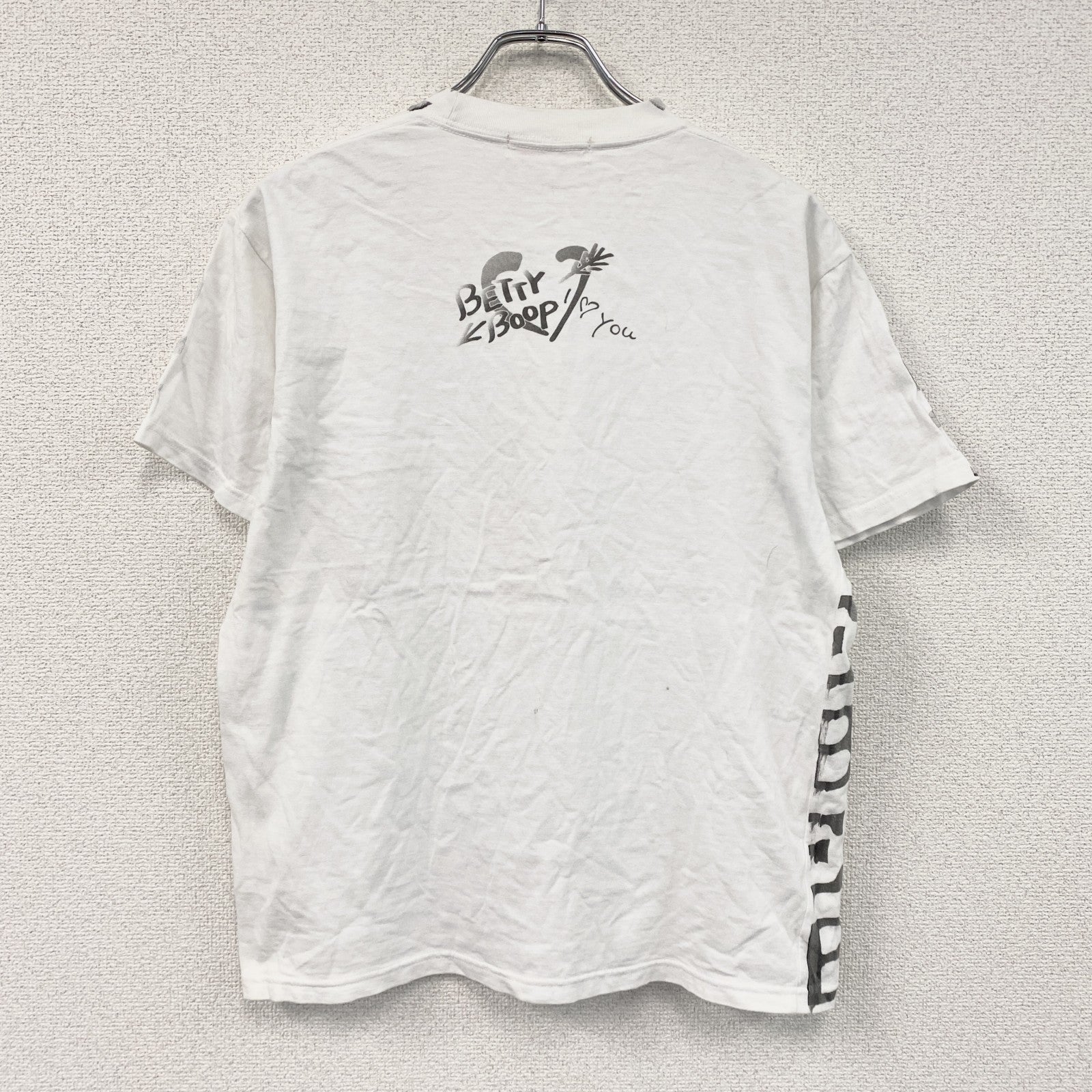 Betty Boop　ベティブープ　半袖プリントTシャツ　白　ホワイト　グレー　M-Lサイズ