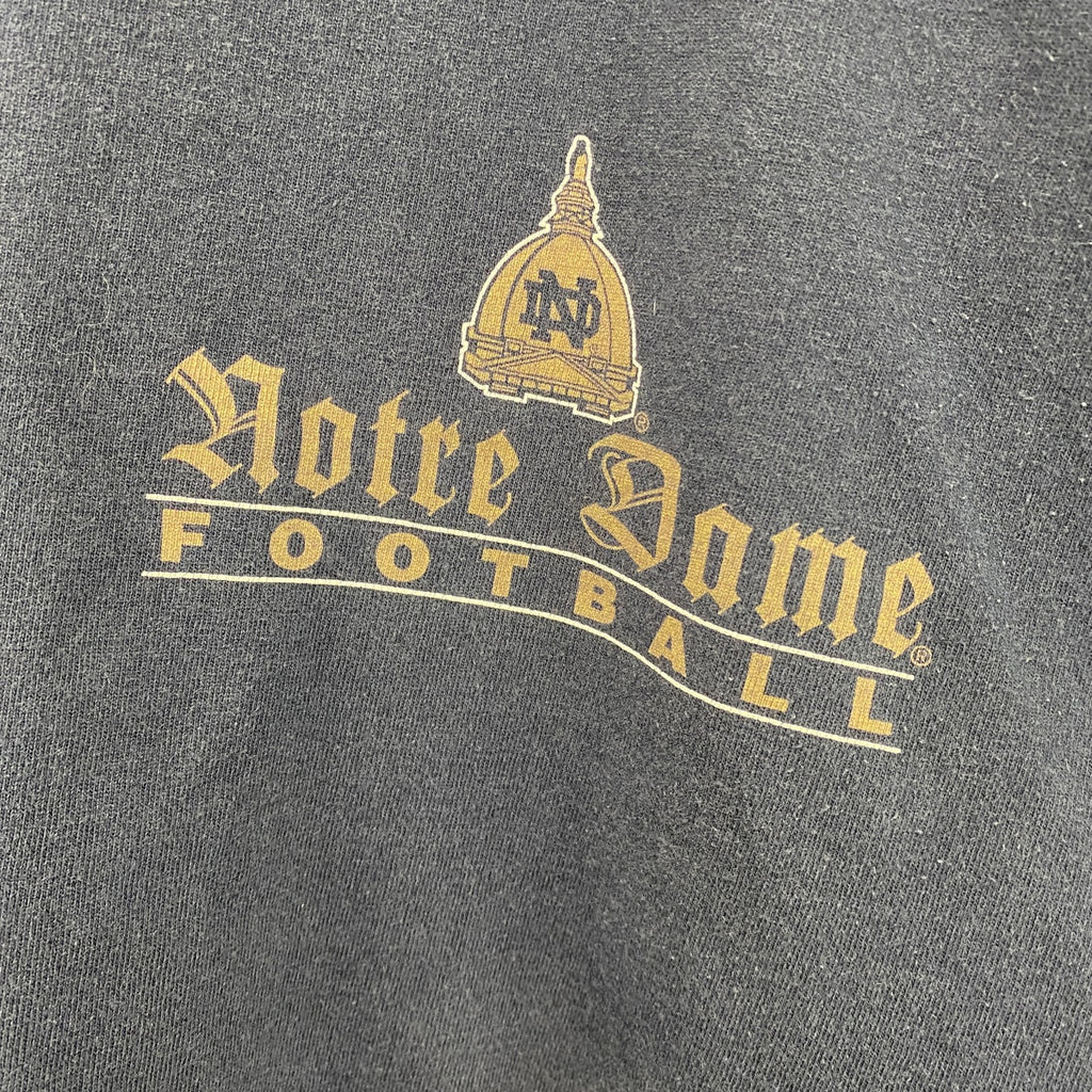 古着 used　90s　champion チャンピオン　半袖カレッジプリントTシャツ　ノートルダム大学　ネイビー　XLサイズ