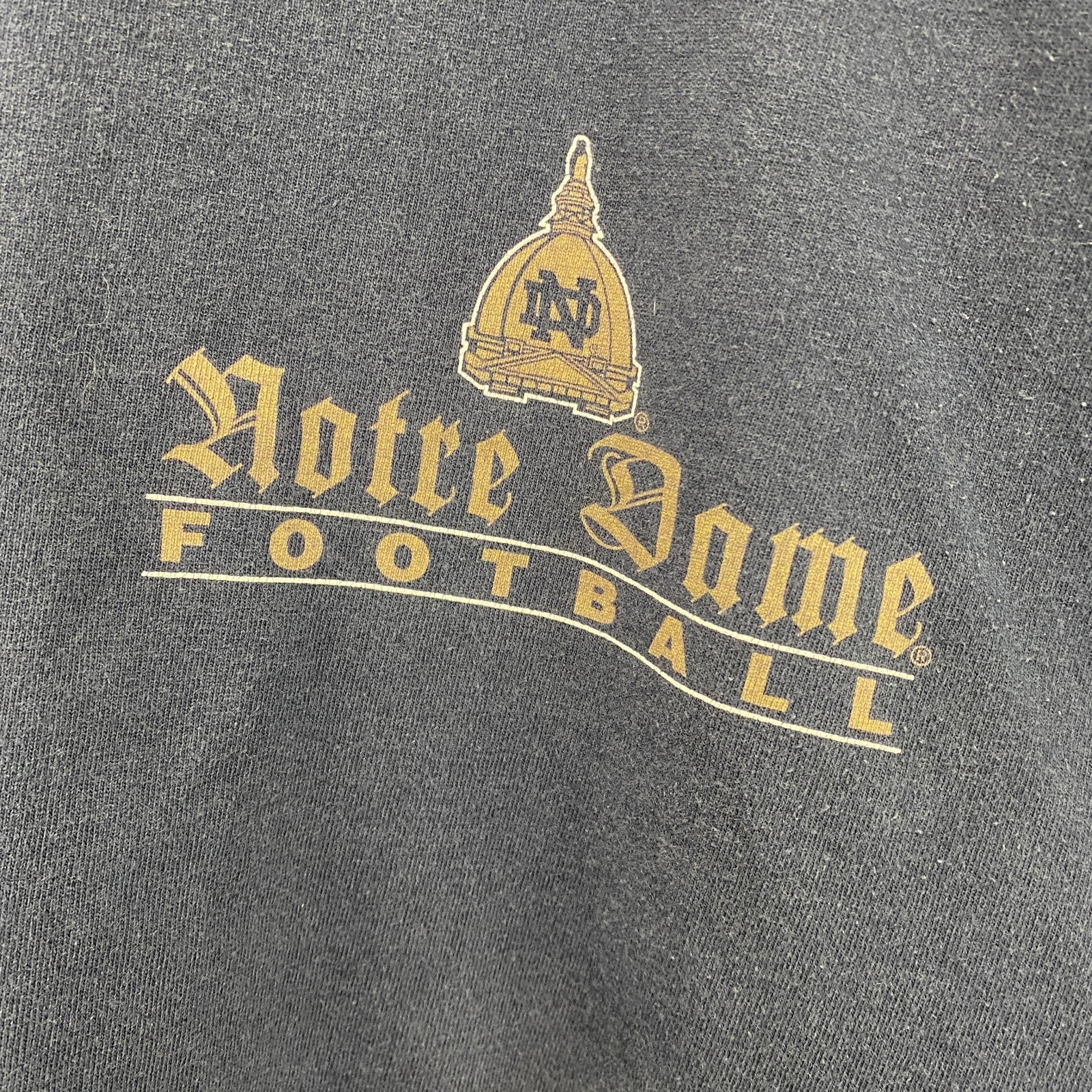 古着 used　90s　champion チャンピオン　半袖カレッジプリントTシャツ　ノートルダム大学　ネイビー　XLサイズ