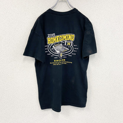半袖プリントTシャツ　両面プリント　フットボール　黒　ブラック　