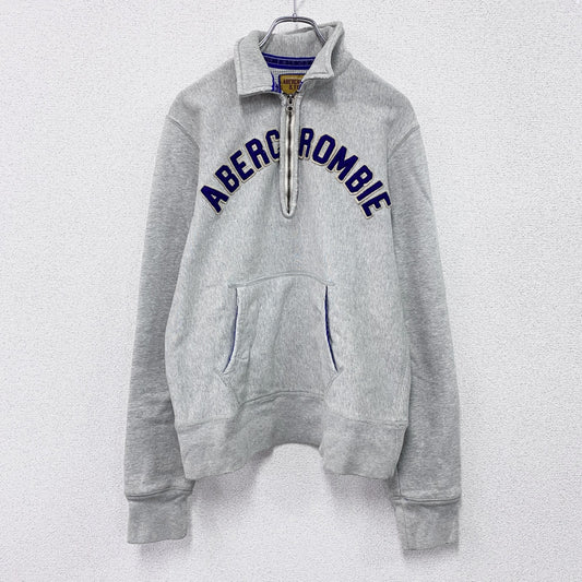 ABERCROMBIE＆FITCH　アバクロンビー＆フィッチ　ハーフジップスウェット　グレー　Mサイズ