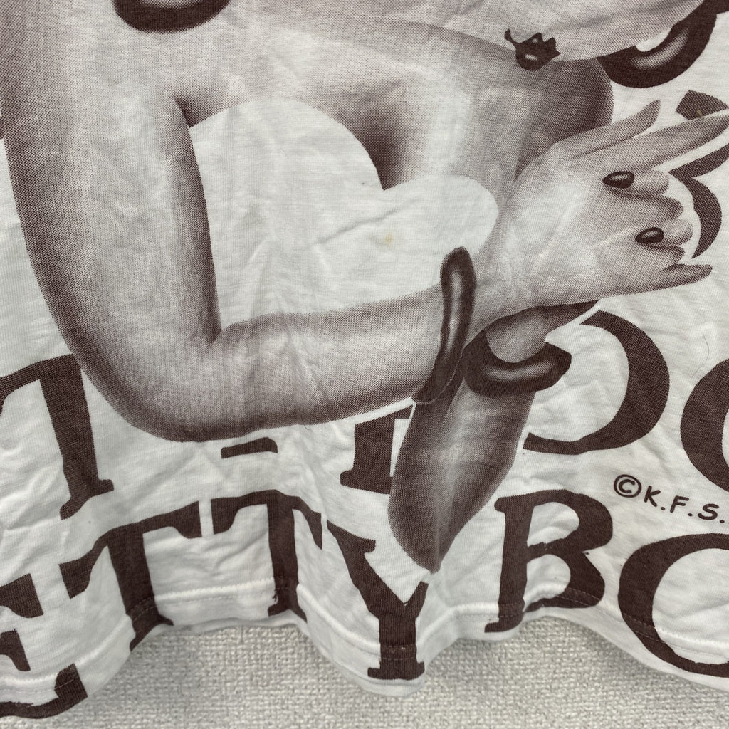 Betty Boop　ベティブープ　半袖プリントTシャツ　白　ホワイト　茶色　ブラウン　M-Lサイズ　