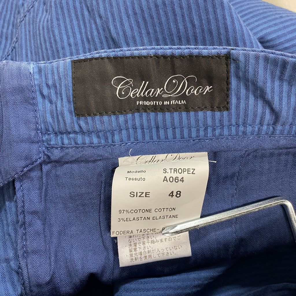 Cellar Door　セラードアー　S.TROPEZ　パンツ　ストライプ　青　ブルー　48サイズ
