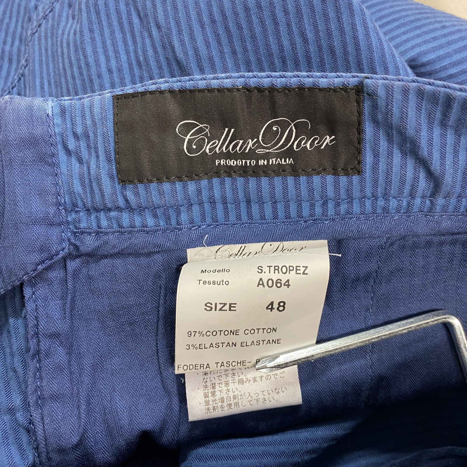 Cellar Door　セラードアー　S.TROPEZ　パンツ　ストライプ　青　ブルー　48サイズ
