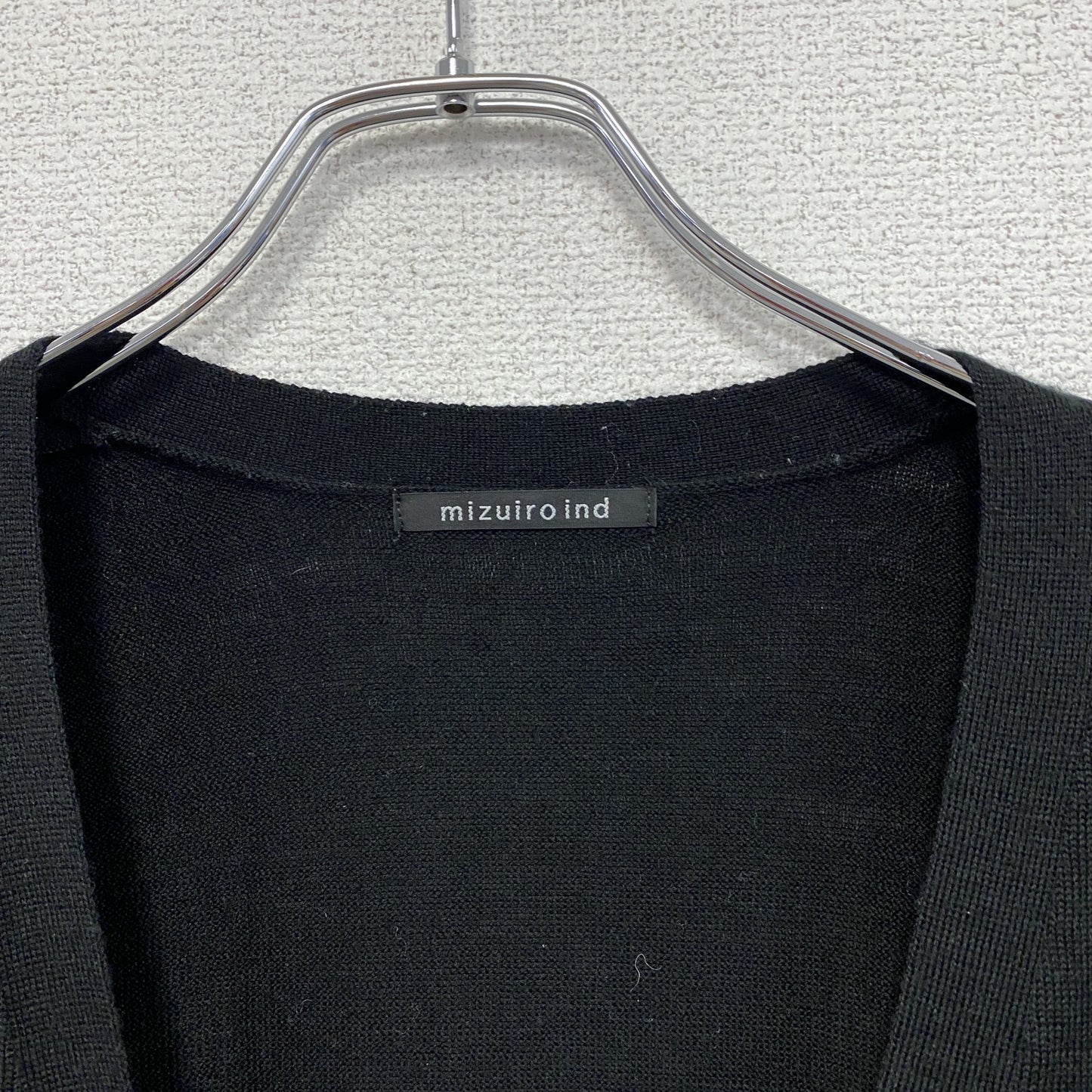 mizuiro ind　ミズイロインド　ロングニットカーディガン　黒　ブラック