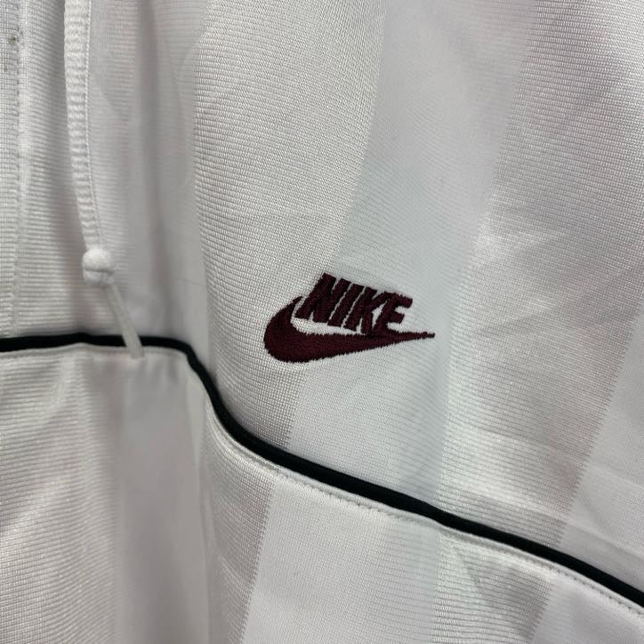 00s　NIKE　ナイキ　アノラックジャージパーカー　ヴィンテージ　ワンポイントロゴ刺繍　白　ホワイト　XLサイズ