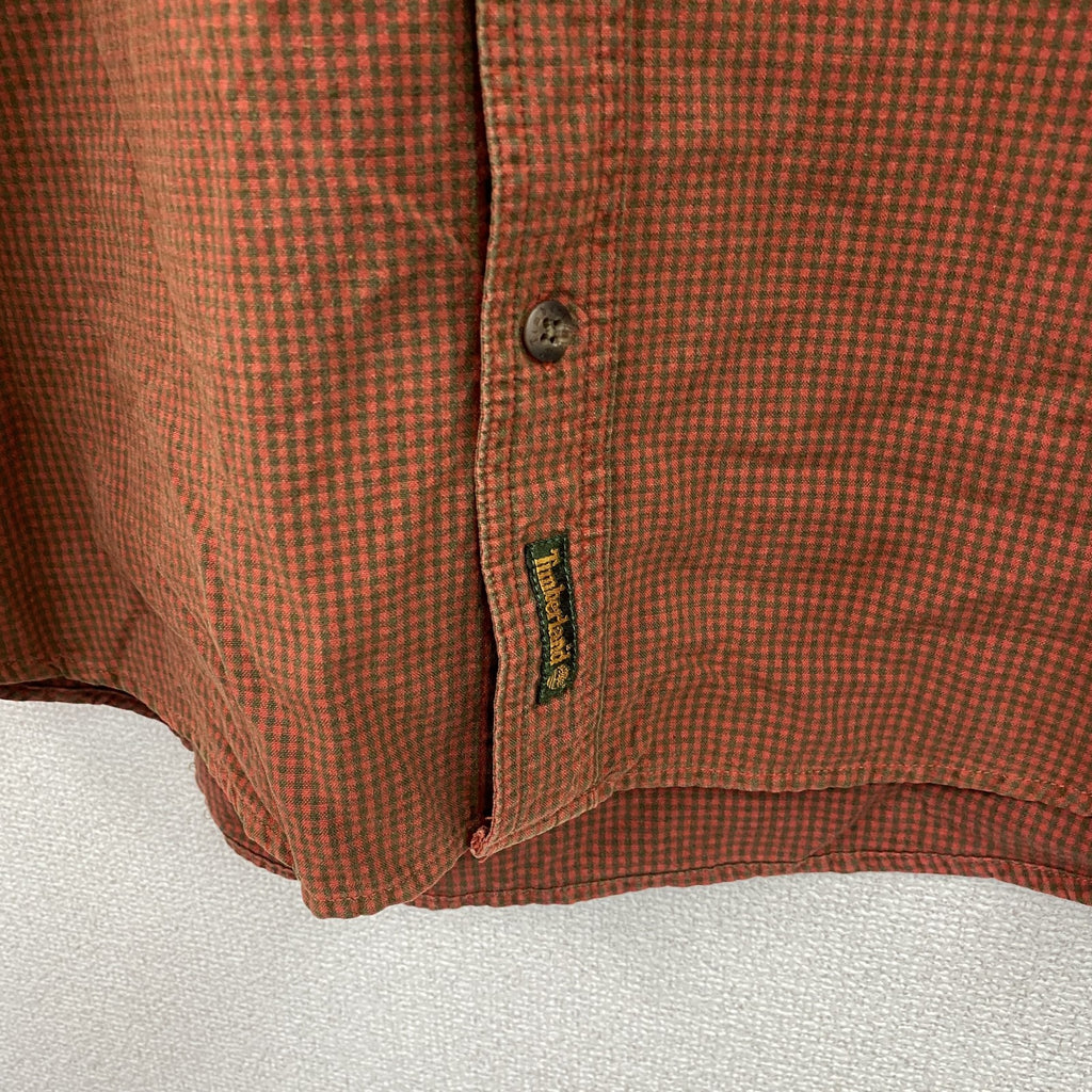 90s～　Timberland　ティンバーランド　半袖ボタンダウンシャツ　ヴィンテージ　チェック　レッド　Lサイズ