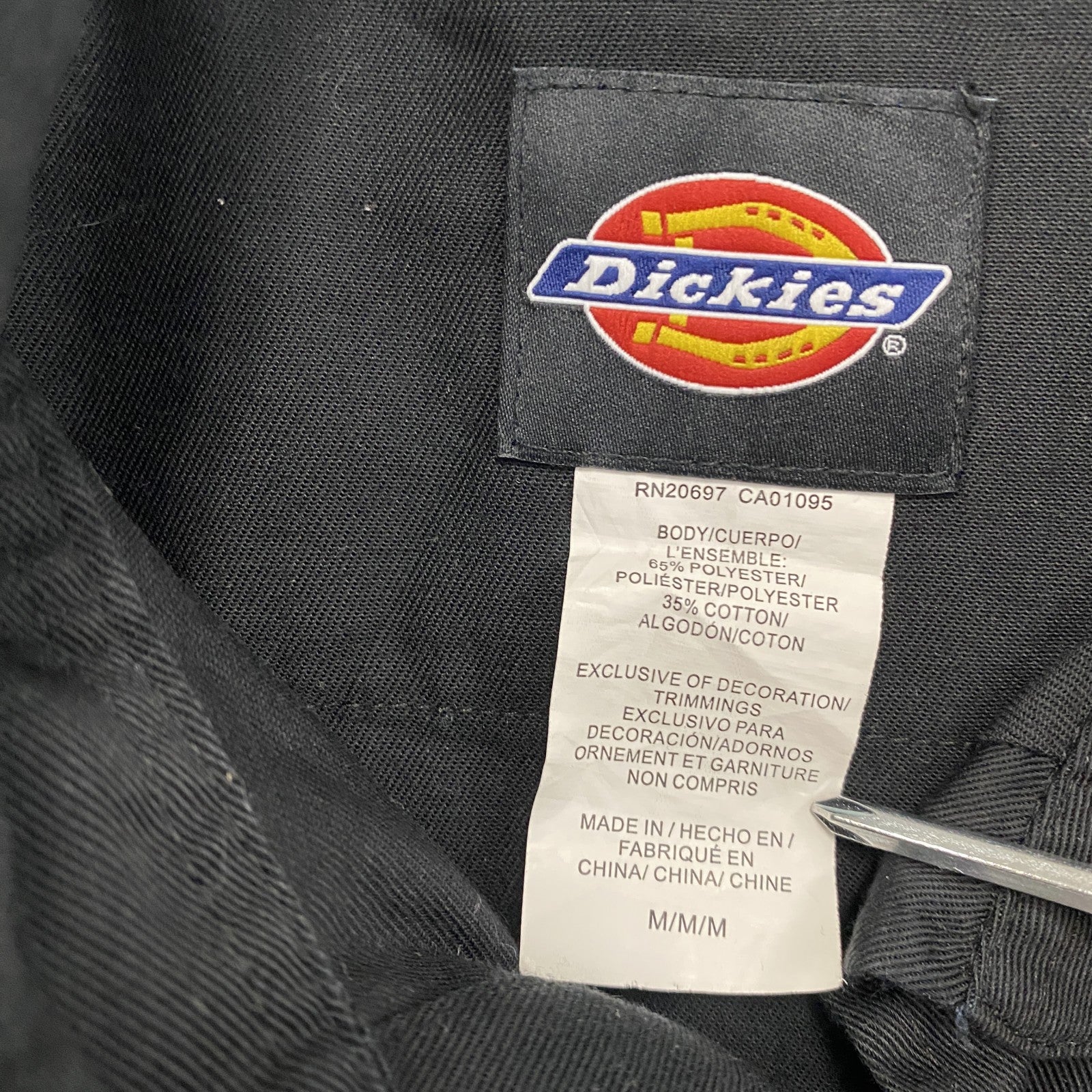 Dickies　ディッキーズ　長袖ワークシャツ　黒　ブラック　Mサイズ