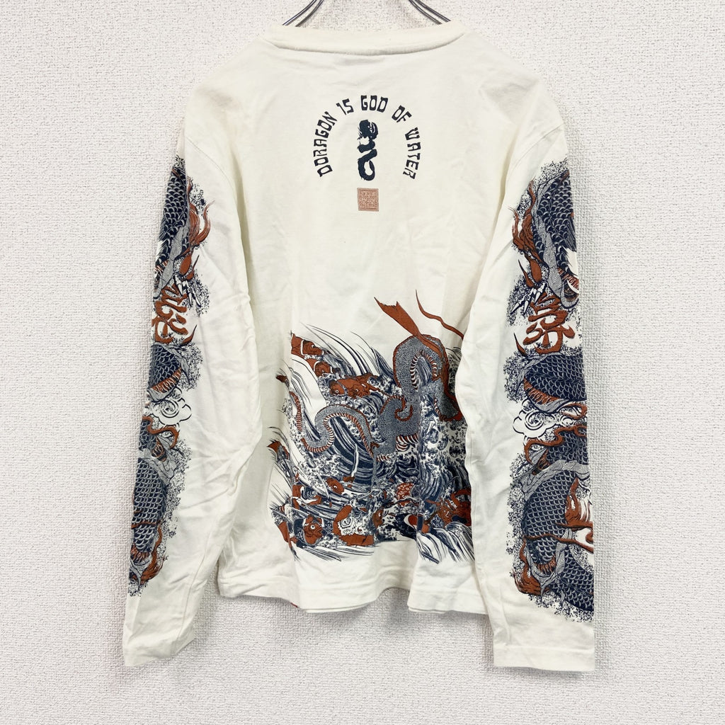 爆裂爛漫娘　長袖プリントTシャツ/ロンT　白　ホワイト　XLサイズ