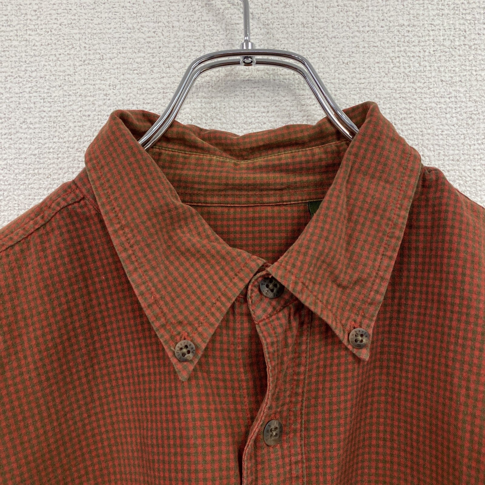 90s～　Timberland　ティンバーランド　半袖ボタンダウンシャツ　ヴィンテージ　チェック　レッド　Lサイズ