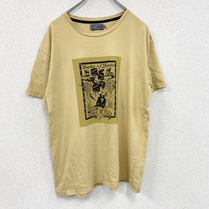 MAMBO　半袖プリントTシャツ　スカル　骸骨　黄色　イエロー　Lサイズ