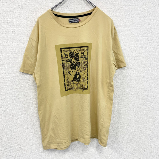 MAMBO　半袖プリントTシャツ　スカル　骸骨　黄色　イエロー　Lサイズ