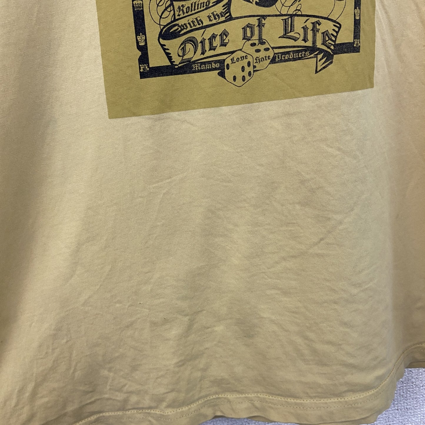 MAMBO　半袖プリントTシャツ　スカル　骸骨　黄色　イエロー　Lサイズ