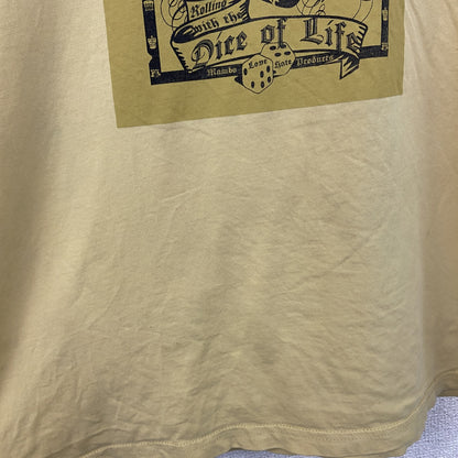 MAMBO　半袖プリントTシャツ　スカル　骸骨　黄色　イエロー　Lサイズ