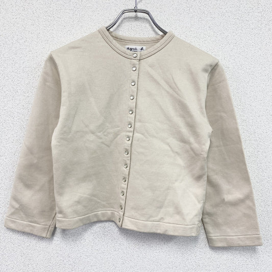 agnes.b　ENFANT　アニエスベー　カーディガンプレッション　スウェット　ベージュ