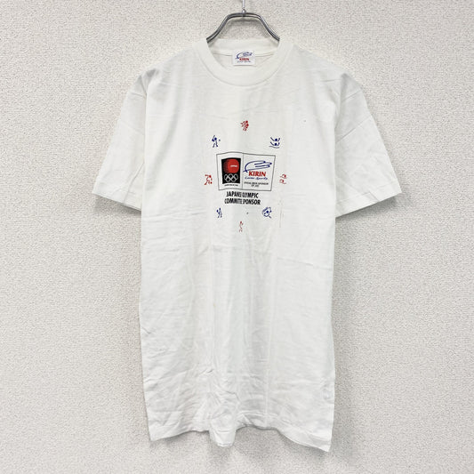 KIRIN　キリン　オリンピック記念　半袖プリントTシャツ　シングルステッチ　白　ホワイト