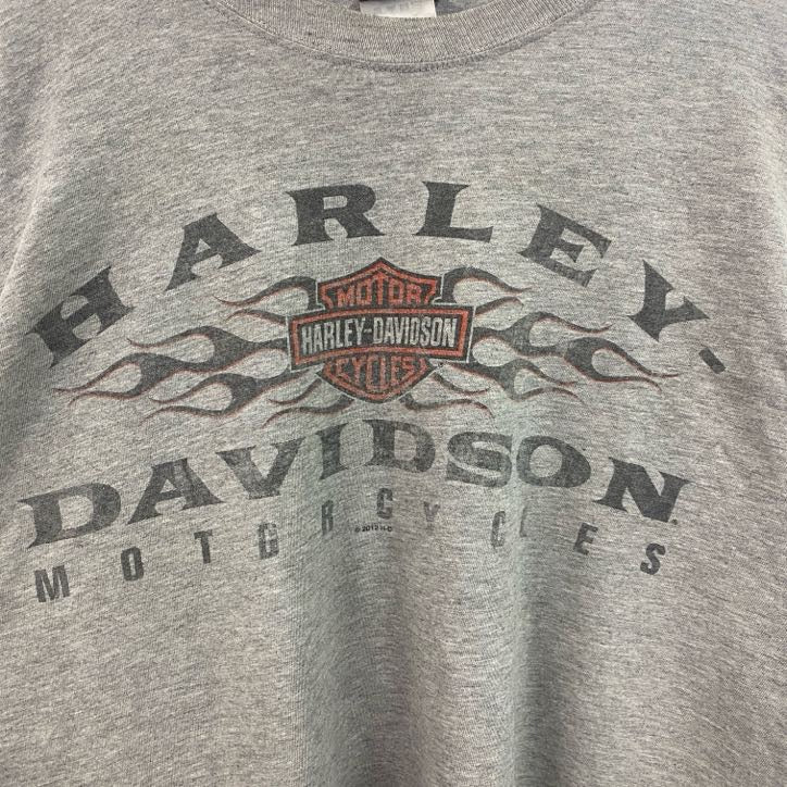 HARLEY DAVIDSON　ハーレーダビッドソン　長袖両面プリントTシャツ　灰色　グレー　XLサイズ