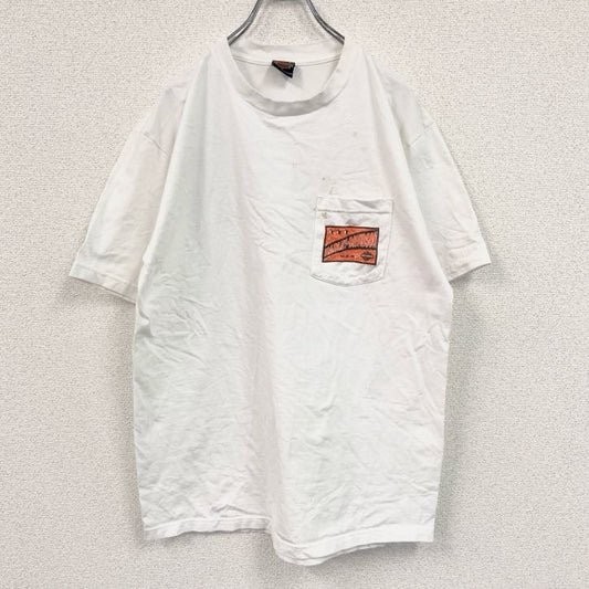HARLEY DAVIDSON　ハーレーダビッドソン　半袖両面プリントTシャツ　ポケットTシャツ　ホワイト　Lサイズ