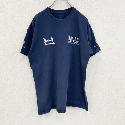 半袖プリントTシャツ　チャリティーTシャツ　両面プリント　紺　ネイビー