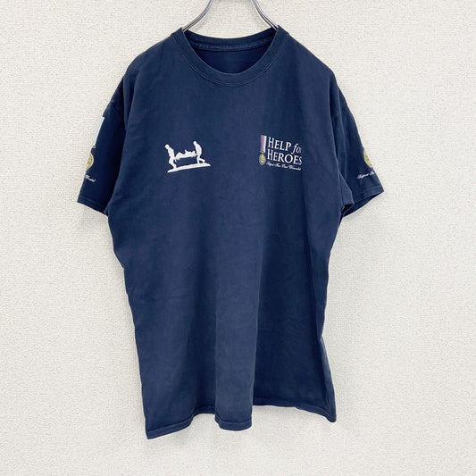 半袖プリントTシャツ　チャリティーTシャツ　両面プリント　紺　ネイビー