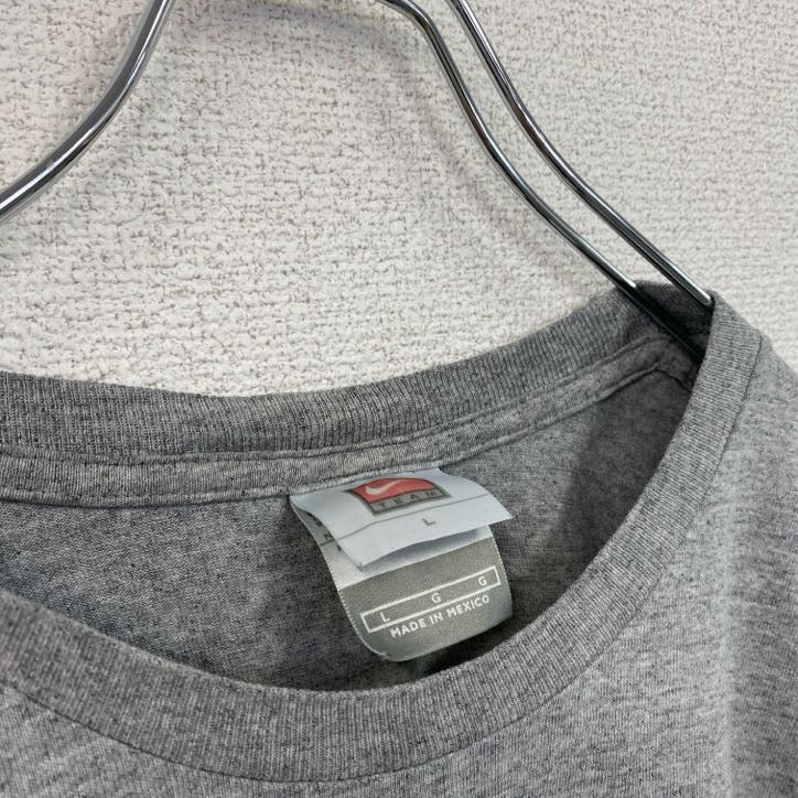 古着 used　NIKE　ナイキ　半袖プリントTシャツ　クルーネック　レトロデザイン　野球　灰　グレー　Lサイズ