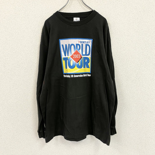 00s　ALORE　アローレ　長袖プリントTシャツ/ロンT　ヴィンテージ　黒　ブラック　XLサイズ
