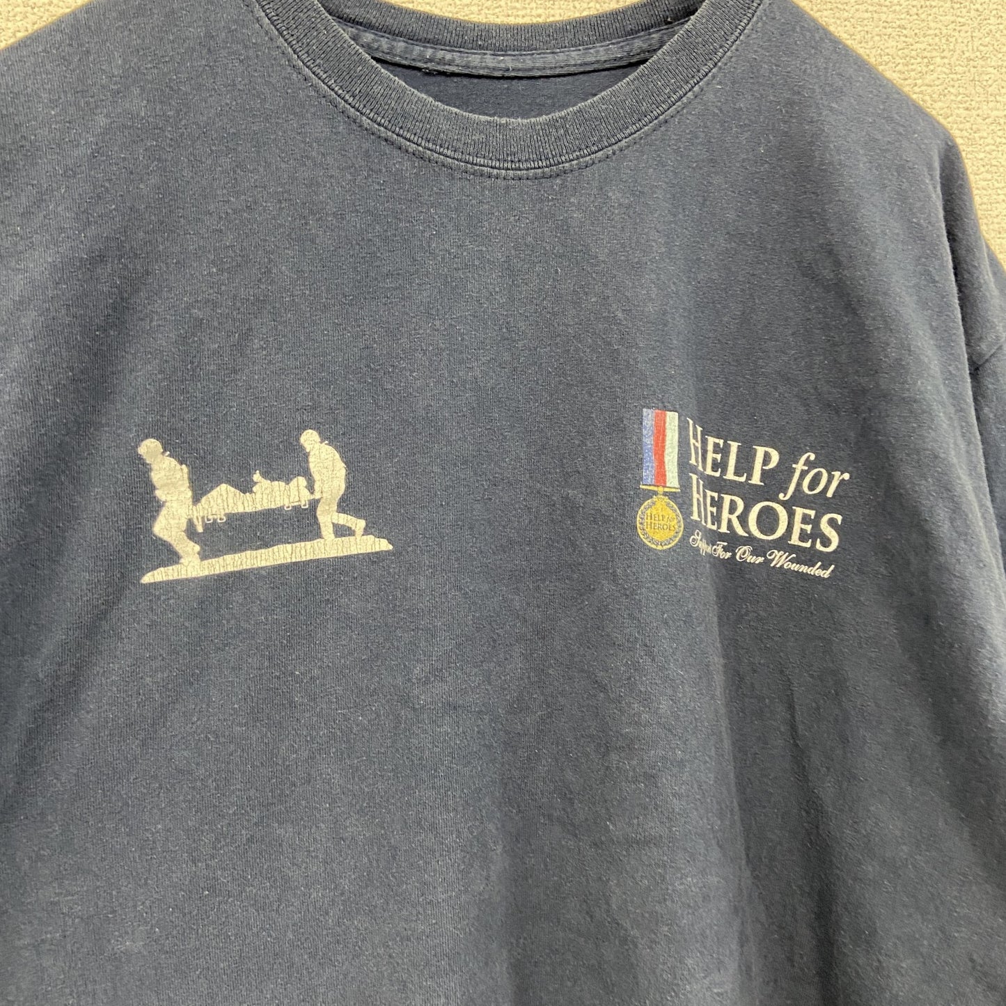 半袖プリントTシャツ　チャリティーTシャツ　両面プリント　紺　ネイビー