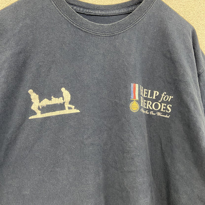 半袖プリントTシャツ　チャリティーTシャツ　両面プリント　紺　ネイビー