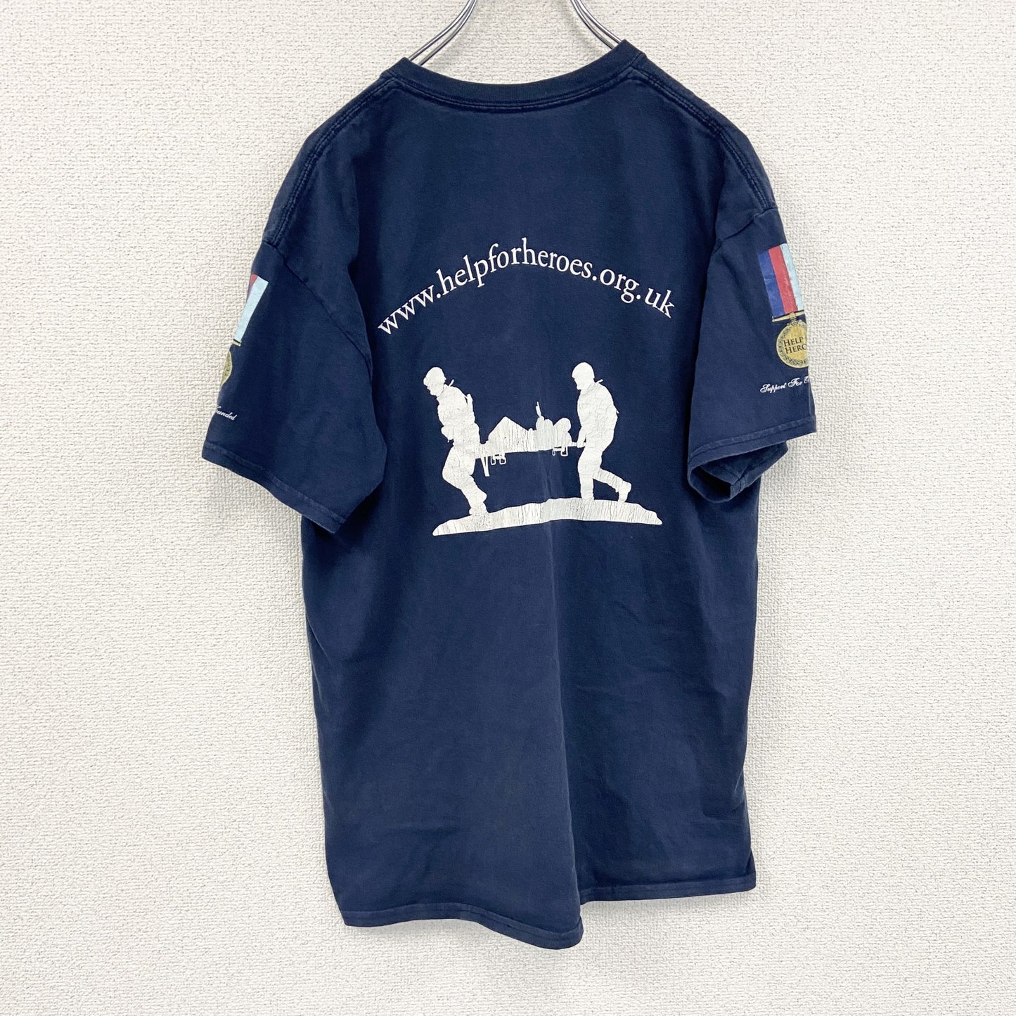 半袖プリントTシャツ　チャリティーTシャツ　両面プリント　紺　ネイビー