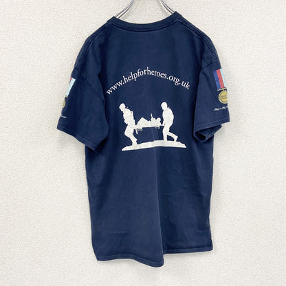 半袖プリントTシャツ　チャリティーTシャツ　両面プリント　紺　ネイビー