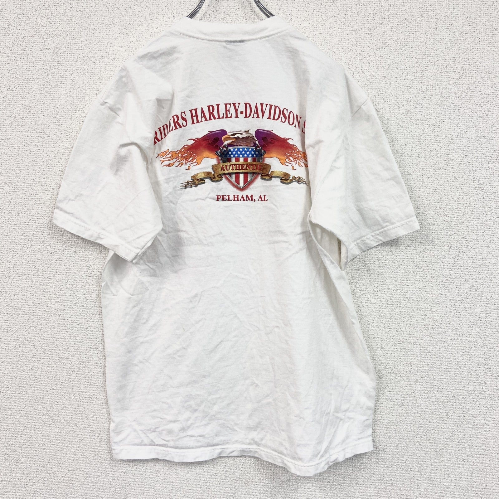 HARLEY DAVIDSON　ハーレーダビッドソン　半袖両面プリントTシャツ　ポケットTシャツ　ホワイト　Lサイズ
